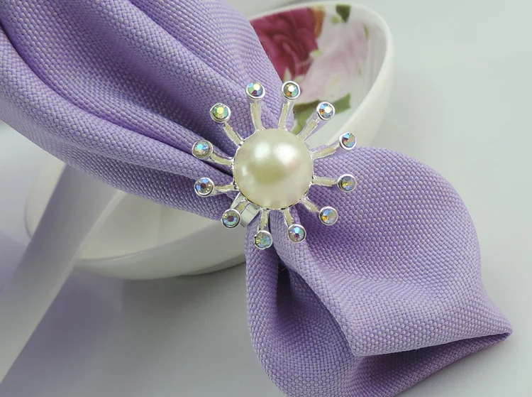 6 шт./лот салфетка для ресторанов с перламутровым кольцом модель пряжкой отелей