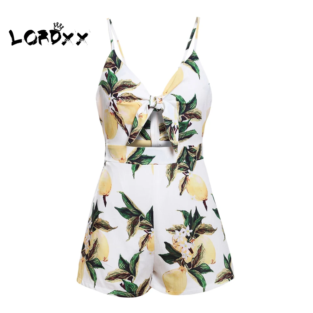 Женский комбинезон на бретельках LORDXX Boho летний сексуальный с v образным вырезом