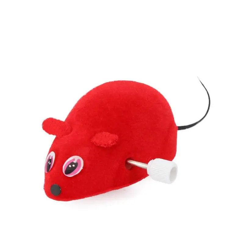 Красный Игрушка в виде кошки мыши заводная Кошка Интерактивная игрушка для питомцев для кошки котенок плюшевая мышь игра забавные игрушки товары для кошек 15x7x6 см - Цвет: Красный