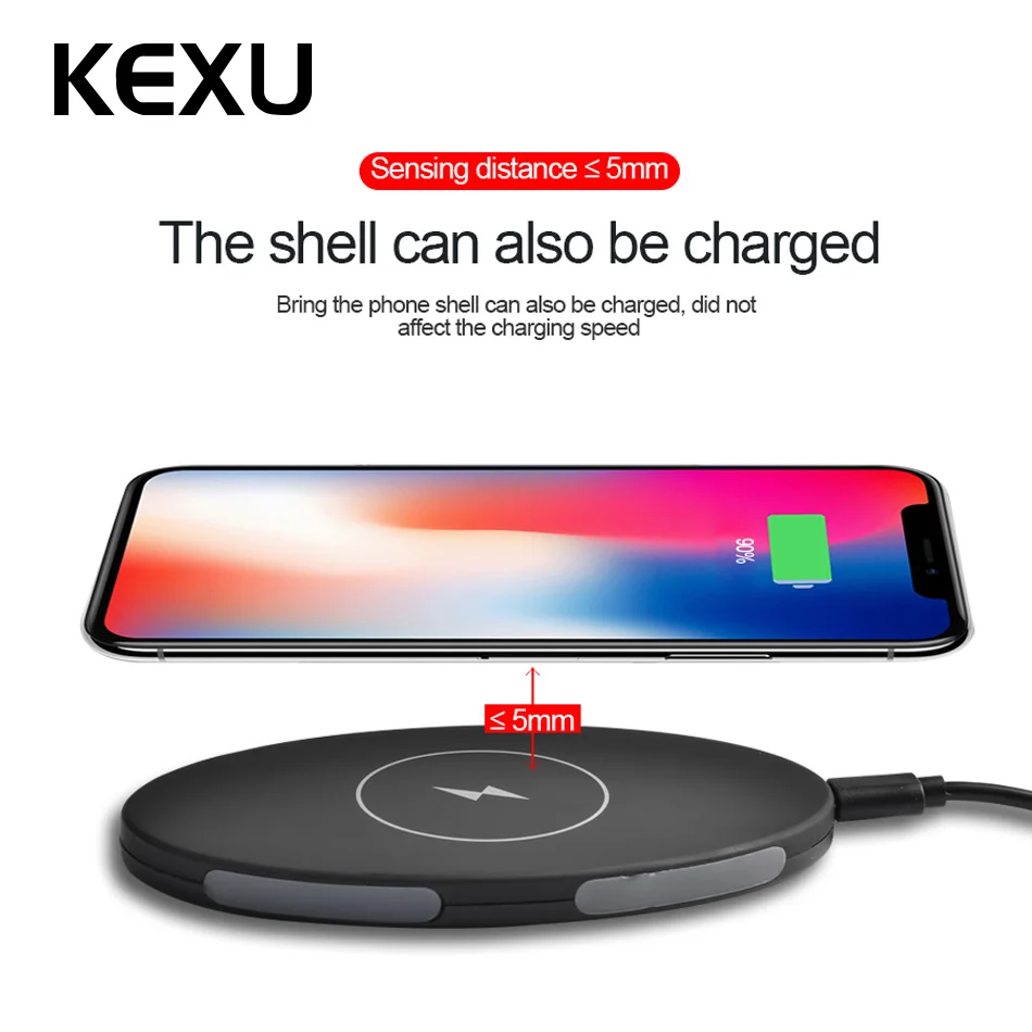 Kexu Qi Беспроводной зарядного устройства 3 Coils Зарядное устройство для samsung Galaxy