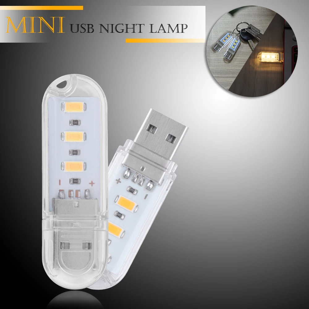Светодиодные лампы трубки мини-лампа с USB 5730SMD 3 светодиода книга светильник s