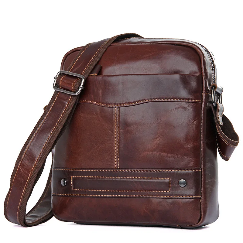 Men's Crossbody Bags Genuine Leather 2019 Man Messenger Shoulder Bag Vintage Fashion Brand Mini Cow Male |
