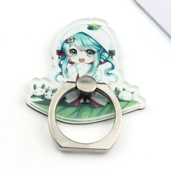 1 шт., универсальный держатель для телефона Hatsune Miku, подставка, 360 градусов, акриловое кольцо на палец для телефона, поддержка мобильного телефона, фигурные игрушки