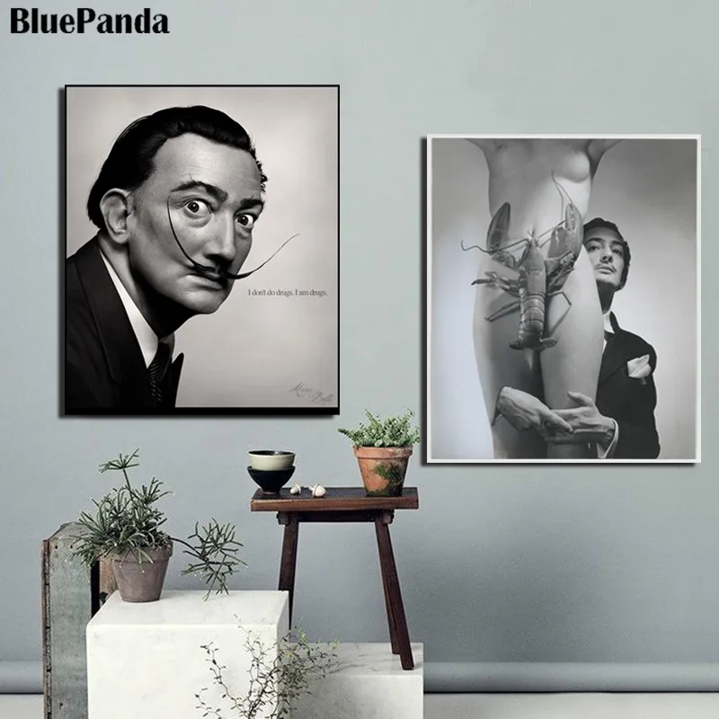 Salvador Dali портрет современные плакаты масло полотно с рисунком для декорирования