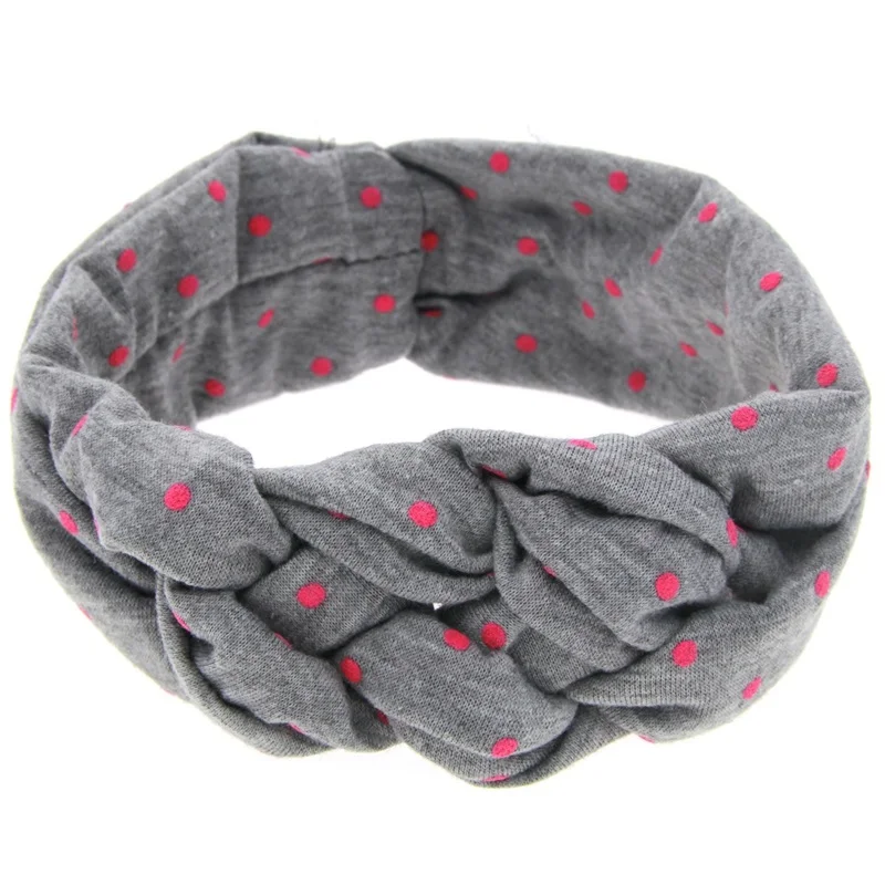 Naturalwell Baby Girls Knot Headband Kids Polka Dots Elastic Headwrap Child Cross Turban Wide Twisted Hair Accessories 1pc HB444 | Детская
