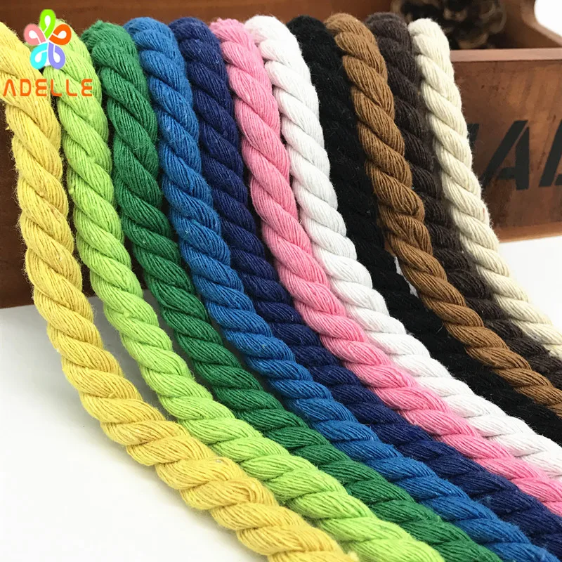 Супер мягкая цветная плетеная веревка из 100% хлопка 8 мм х 20 м аксессуары DIY для