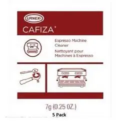 URNEX CAFIZA FIVE PACK ESPRESSO MACHINE CLEANING POWDER 1/4 