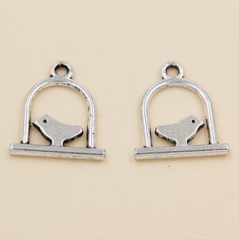 Оптовая продажа 55 шт тибетские серебряные подвески для птиц 15.5x18 мм|Шармы| |