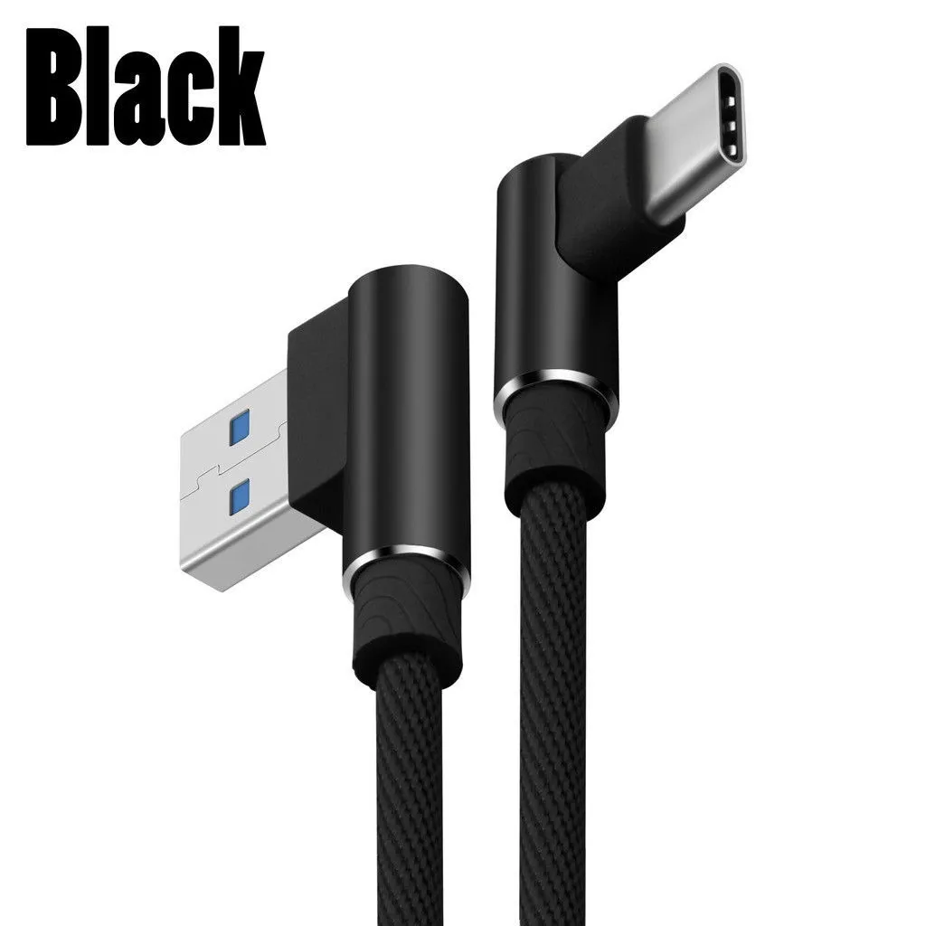 90 градусов USB type C кабель для быстрой зарядки провод huawei honor 10 P30 p20 lite pro Xiaomi mi a2 9 8