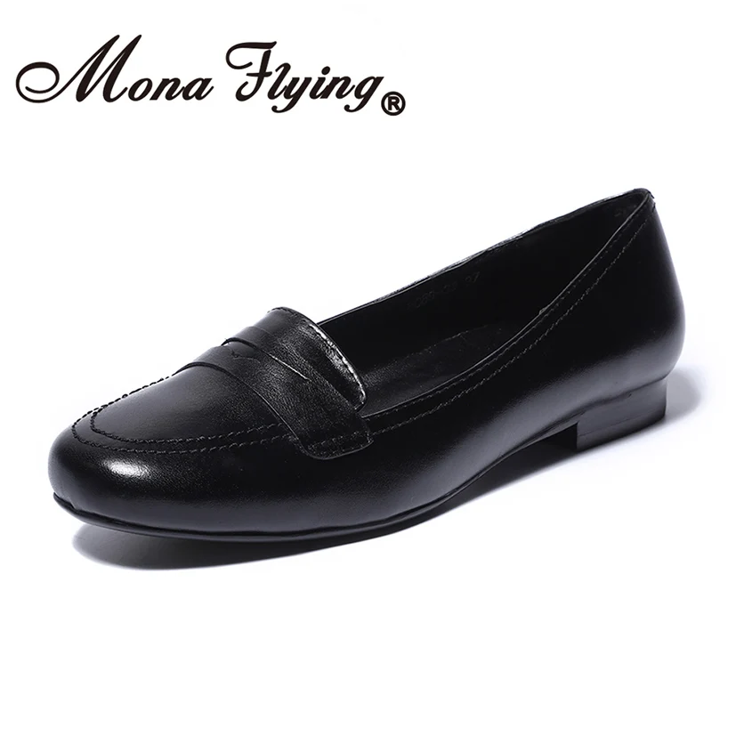 Женские кожаные лоферы Mona Flying комфортные туфли ручной работы без шнуровки