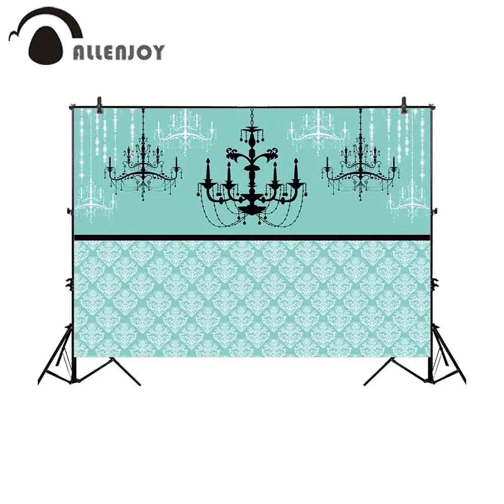 

Фон для фотосъемки Allenjoy синяя черная Хрустальная люстра элегантные Гламурные Дамасские фоны для фотосъемки обои для фотосъемки