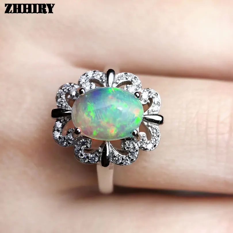 Женское кольцо с натуральным огненным опалом из серебра 925 пробы|sterling silver ring|solid
