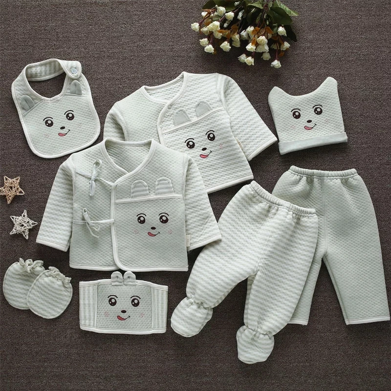 Emotion Moms(8 шт./компл.) Одежда для младенцев костюмы для новорожденных от 0 до 3 месяцев комплекты одежды для малышей Детский костюм для мальчиков и девочек Теплый органический хлопок