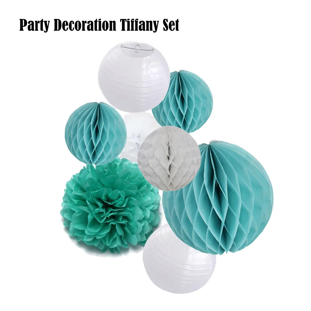 Хит продаж 8 шт. набор Тиффани бумажные поделки помпон тканевый белый круглые