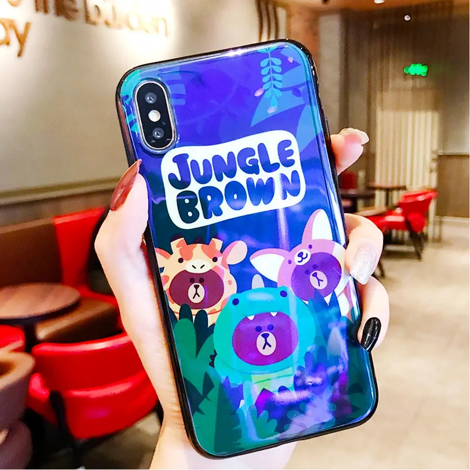 For iphone 6 6S 7 8 Three bear mobile phone shells iPhone Plus Funda X XR XS MAX Drop-proof Back Covers |