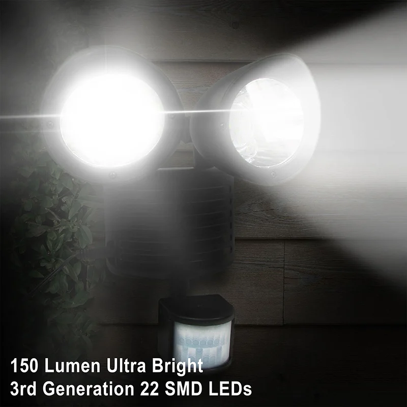 Двойной детектор безопасности Солнечная энергия Точечный светильник датчик