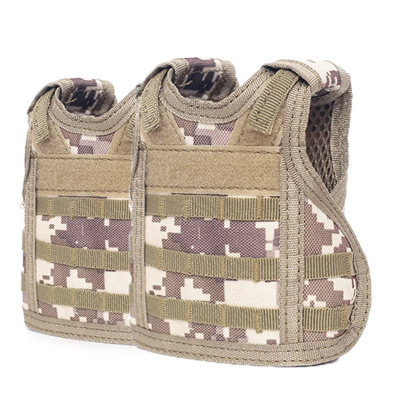 desert digital 2pcs Военный тактический мини-Жилет Molle, набор для украшения бутылки для напитков, защитная бутылка для пива, мини-жилеты, регулируемые прочные наборы для бутылок - Цвет: desert digital 2pcs