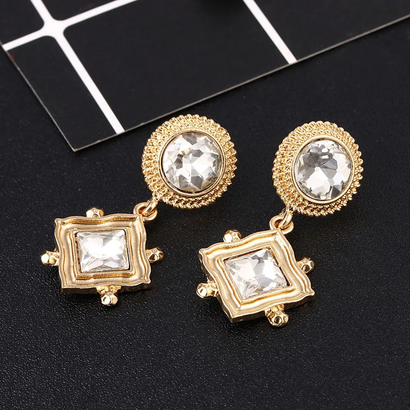 Длинные серьги кристалл золотой цвет женская свадебная люстра кулон свадебные