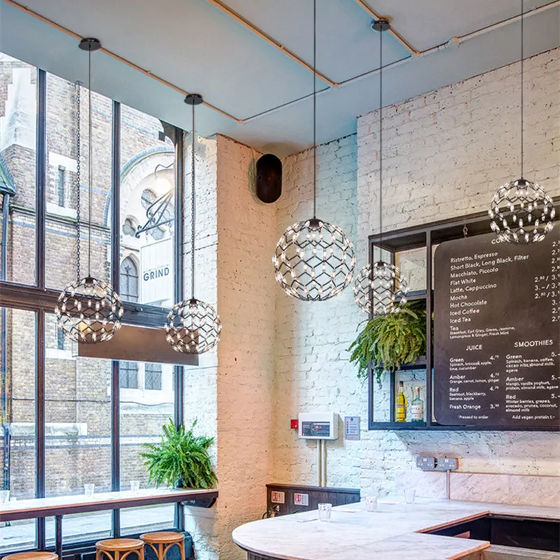 Современный черный шар светодиодный подвесной светильник лампа креативный