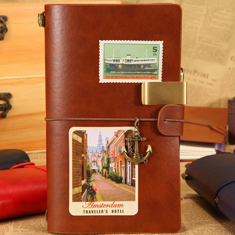 Винтажный кожаный блокнот наклейки для дневника путешественников Gournal Skechbook