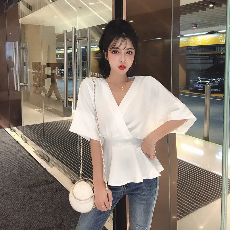 Женская Свободная шифоновая рубашка Hzirip однотонная винтажная в гонконгском