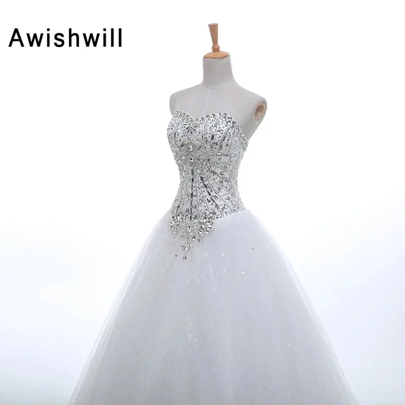 Vestido de Noiva Real Photo Sweetheart Neck Lace-up Back Beads Rhinestones Chapel Train A Line Bridal Gowns Cheap Wedding Dress | Свадьбы и