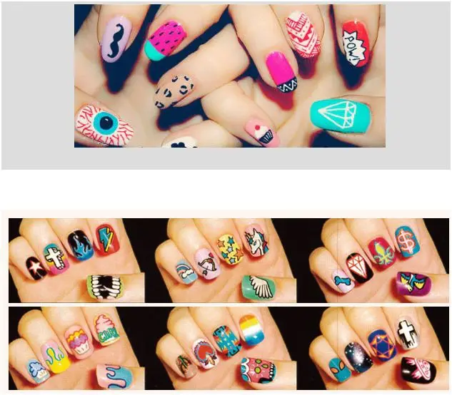 2018 Топ Модный водяной знак великолепные разноцветные наклейки для ногтей s