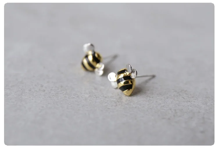 Summer New Trendy 925 Sterling Silver Bee Necklaces for Women Bridal Party Wedding Statement Jewelry Kolye Collares