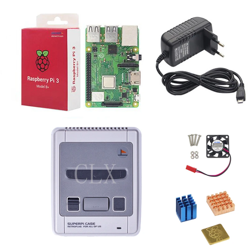 Чехол Retroflag SUPERPi чехол-J NESPi чехол + Raspberry Pi 3 Model B/B комплекты адаптер питания 5 в А