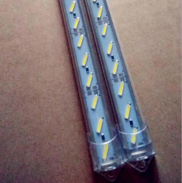 SMD 7020 Светодиодная лампа DC12V 50 см 36led жесткая полоса + u образный Корпус Холодный