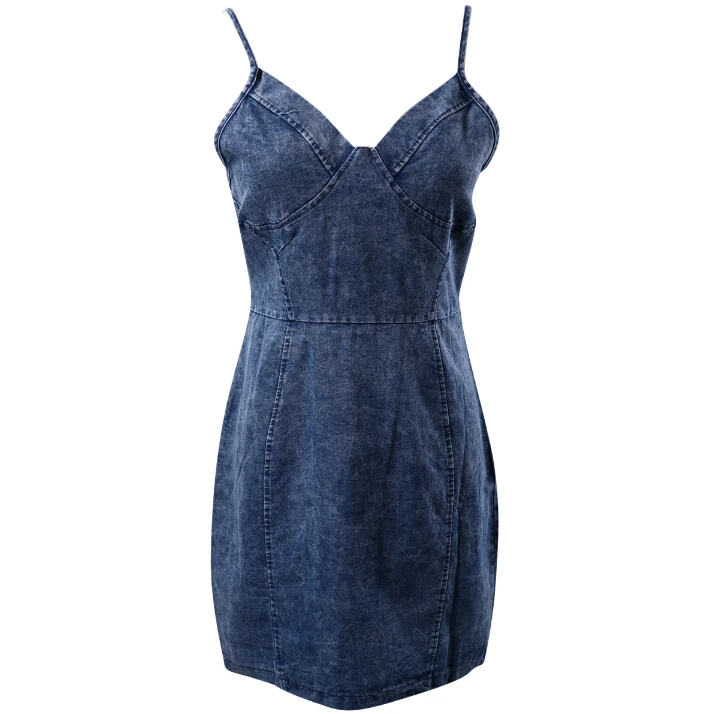 Летнее женское платье без рукавов джинсовое для вечеринки Модная Джинсовая