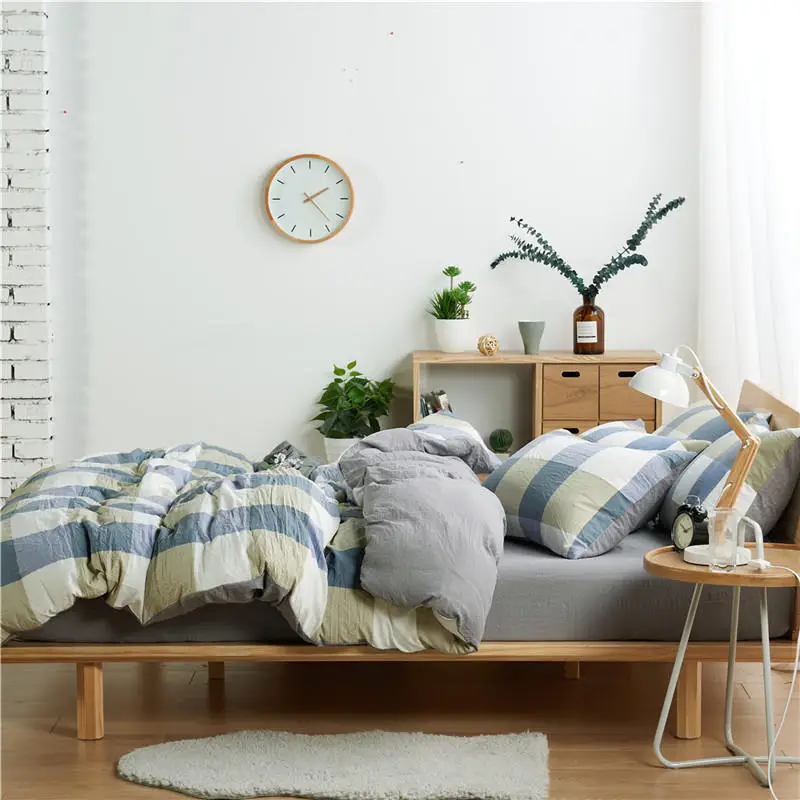 Горячая Распродажа качественный Помытый в воде хлопок 3 шт пододеяльник King Queen Twin