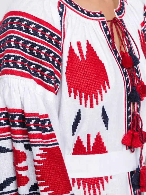 Женское богемное платье большого размера плюс с вышивкой и длинным круглым