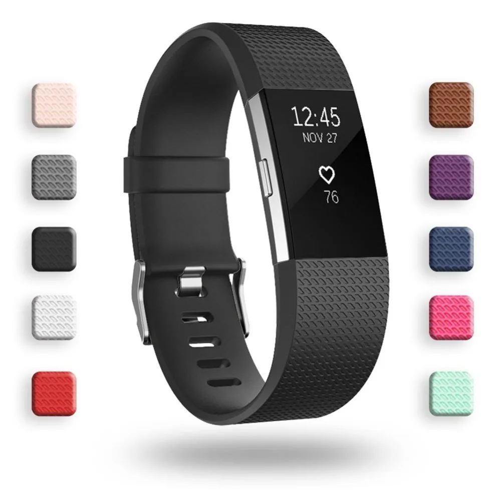 

Silicone Watch Strap for Fitbit Charge 2 Small Large Replacement Sport Watch Band Bracelet for Fitbit Charge 2 Colorful Straps