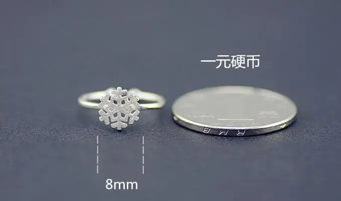 Женское Открытое кольцо в виде снежинки простого дизайна из стерлингового