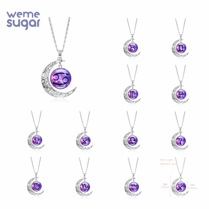 WeMe женское ожерелье с подвеской Созвездия серебряные весы Скорпион 12 знаков