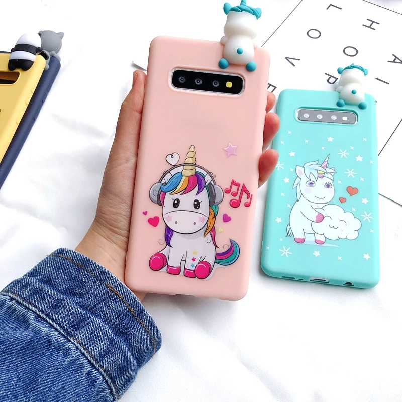 S8 S9 S10 3D чехол для Etui samsung Galaxy S8 S9 S10 Plus чехол Note 8 9 медведь Единорог Kawaii чехол для Coque samsung S7 Edge чехол - Цвет: 3