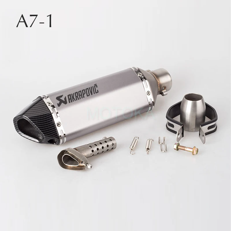 Left/Right Universal Motorcycle Akrapovic Exhaust Pipe Scooter Dirt Pit Bike Motocross KTM 51mm Escape Stainless Steel Slip-on - Цвет: 51mm Exhaust A7-1