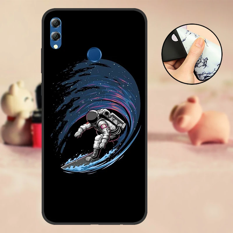 AYHYV Чехол для huawei Honor 8X черный мягкий Силиконовый ТПУ чехол из ТПУ чехол для huawei Honor 8X бампер с милым рисунком черный чехол - Цвет: AYHYV