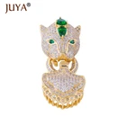 Фурнитура для ювелирных изделий, аксессуары для бижутерии, застежка в виде головы леопарда, подвески, для бисера, подходит для колье  ожерелья  браслета, вставки из фианитов