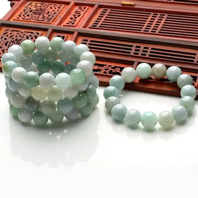 Браслет из натурального зеленого нефрита браслет 12 мм с бусинами модные