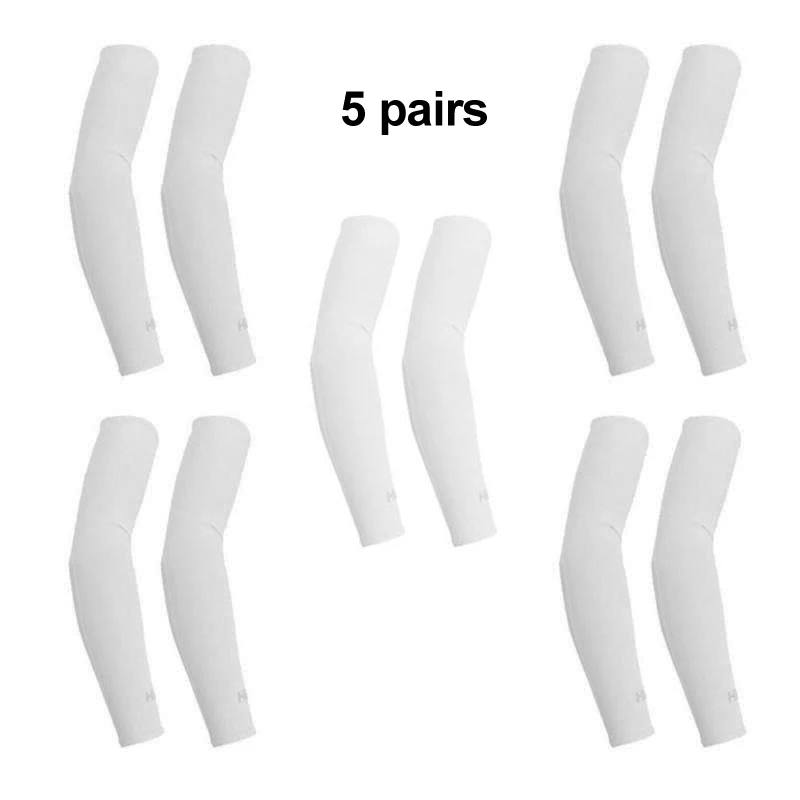

5 Pairs Cooling Arm Sleeves Sun UV Protection Outdoor Sport Sunscreen Half Finger Cover NYZ Shop
