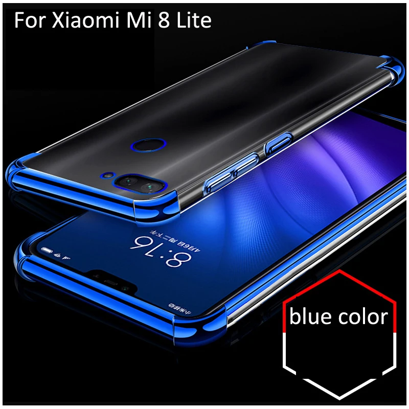 Чехол для Xiaomi Mi 8 Lite мягкий прозрачный чехол телефона из ТПУ сверхпрочная защита