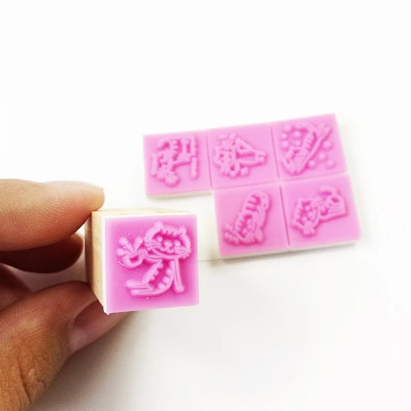 12 шт./компл. мини милый кот DIY деревянный комплект резиновых штампов ручной работы наклейка Скрапбукинг фото канцелярские принадлежности для альбома школьные принадлежности