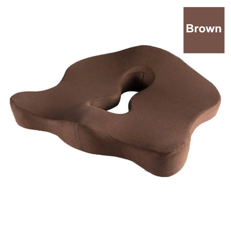 Brown PurenLatex Memory Foam Cushion on Chair Protect Orthopedic Pillow Coccyx Cushion Pad Car Seat Mats Prevent Hemorrhoid Treat - Цвет: Brown