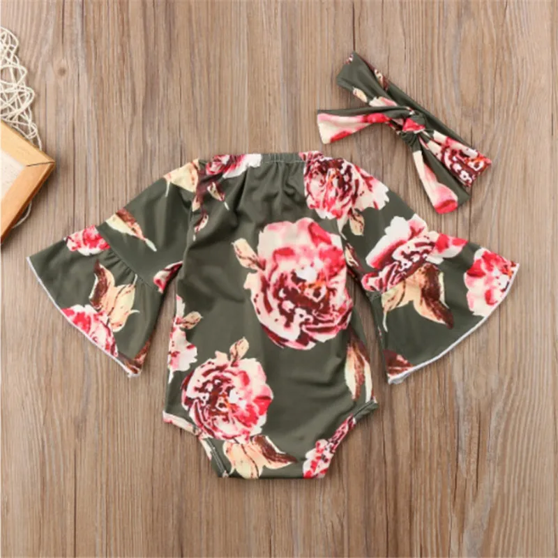 Лето 2018 Симпатичная Одежда для маленьких девочек новорожденных Flare топы с