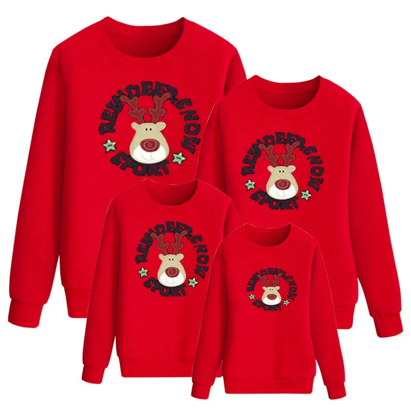 Long sleeve Red Одежда для семьи; рождественские детские рубашки с героями мультфильмов; одежда для мамы и дочки; Комбинезоны для папы и ребенка; одинаковые комплекты для семьи - Цвет: Long sleeve Red