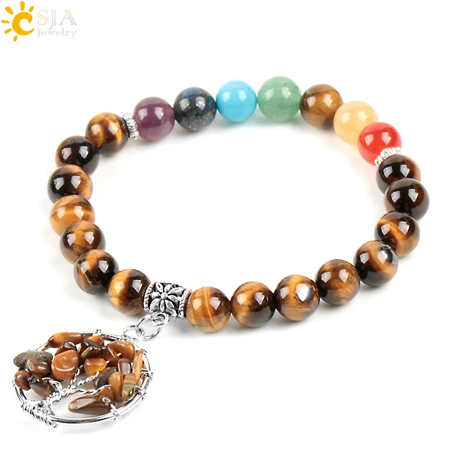 Женские медитационные браслеты CSJA для йоги Ручные ювелирные изделия Nabhi чакра