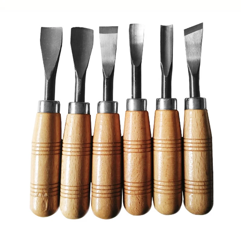6Pcs/set Wood Carving Hand Chisel Tool Set for Carpenters Woodworking Carving Chisel DIY Detailed Hand Tools