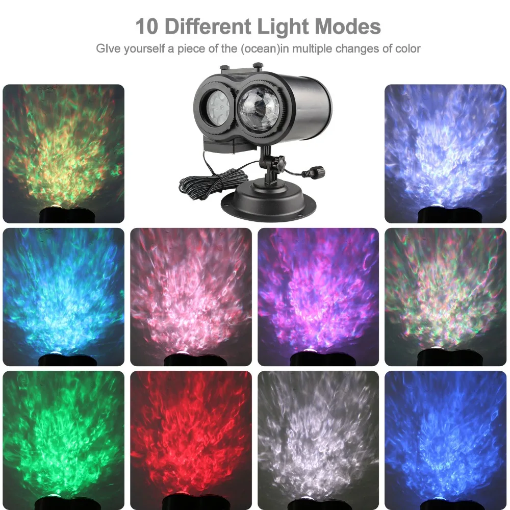 2 в 1 лазерные огни RGB проектор движущаяся головка 16 узор Рождественский лазерный